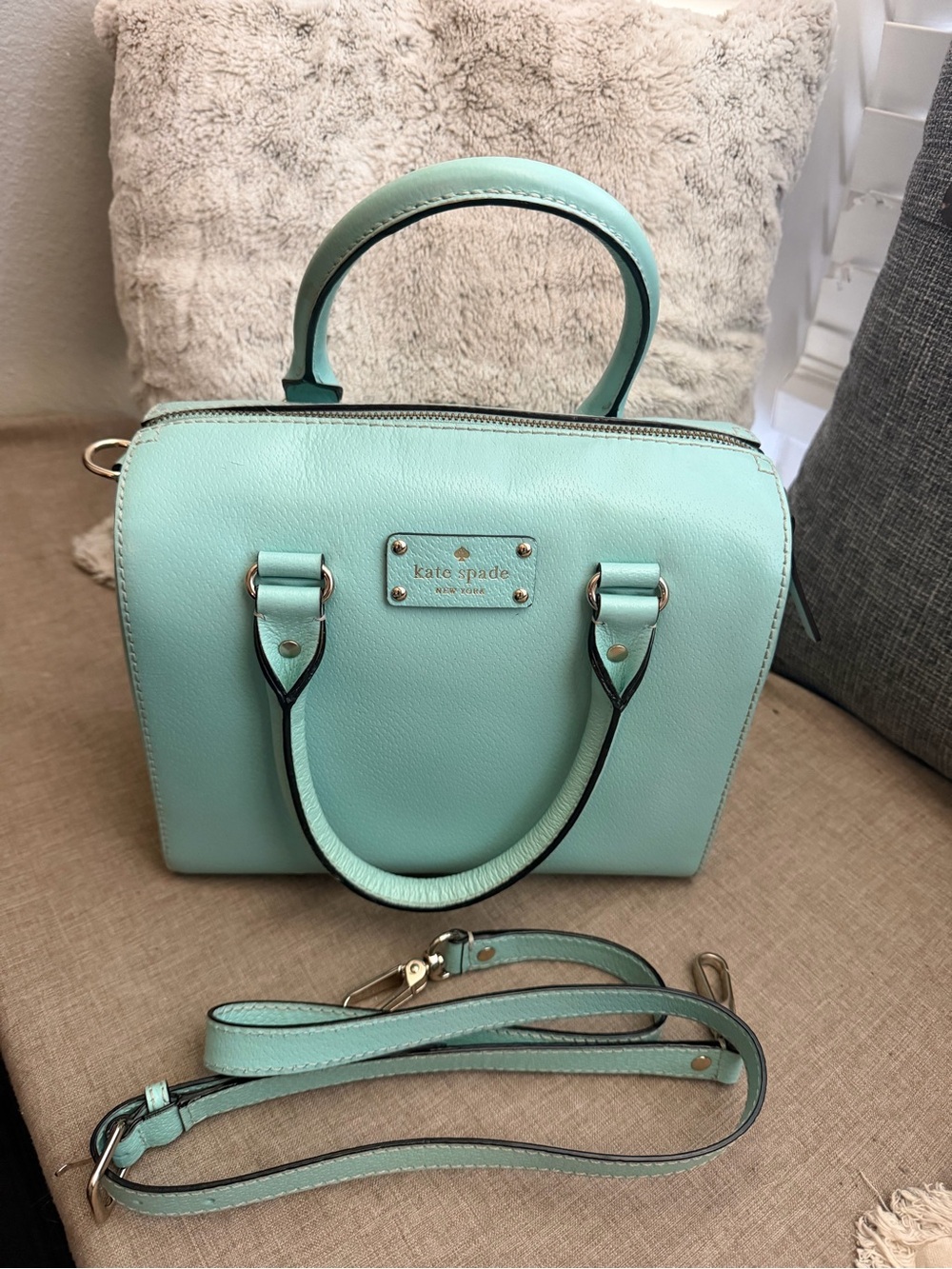 kate spade Mint Green Leather Crossbody Satchel